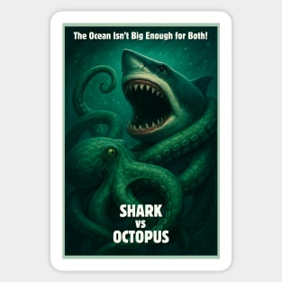 Shark vs Octopus - Deep Sea Creature Feature Sticker